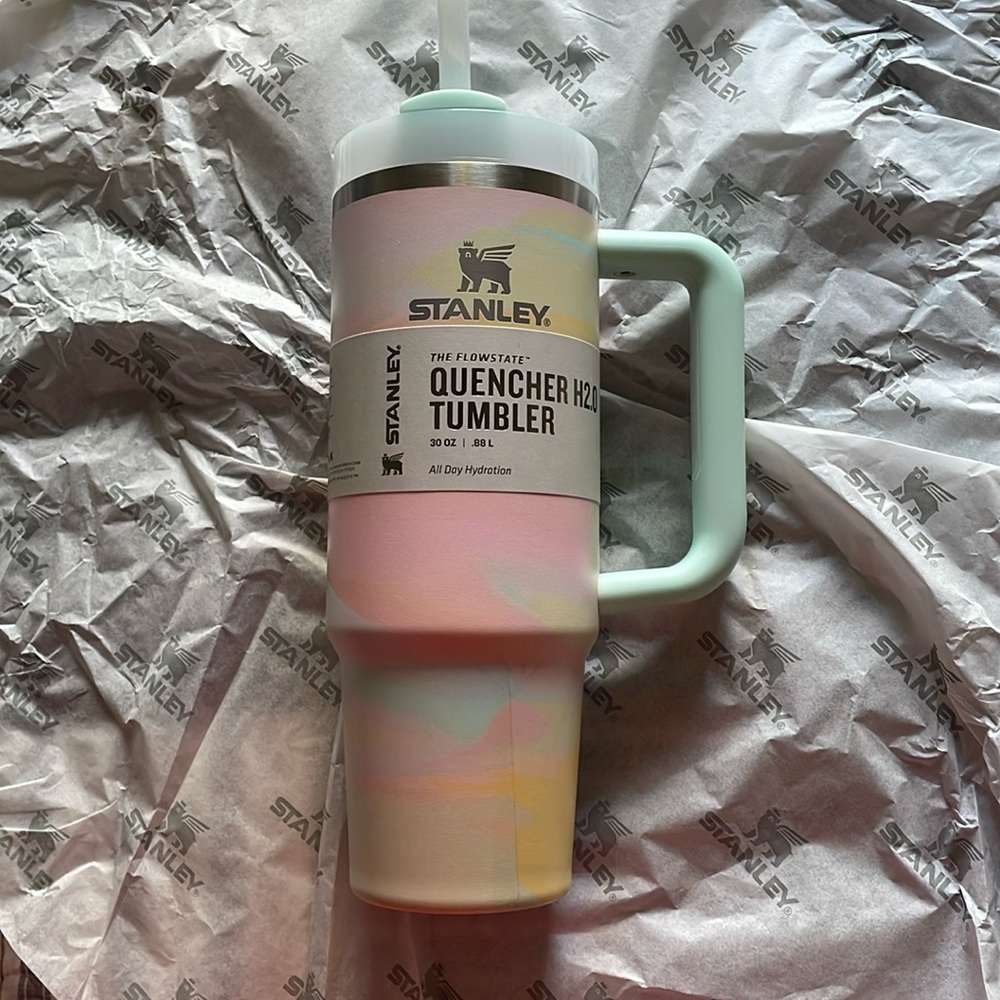 Stanley Cup Quencher H2.0 FlowState Tumbler 30 oz NEW Warm Serene Brushstrokes